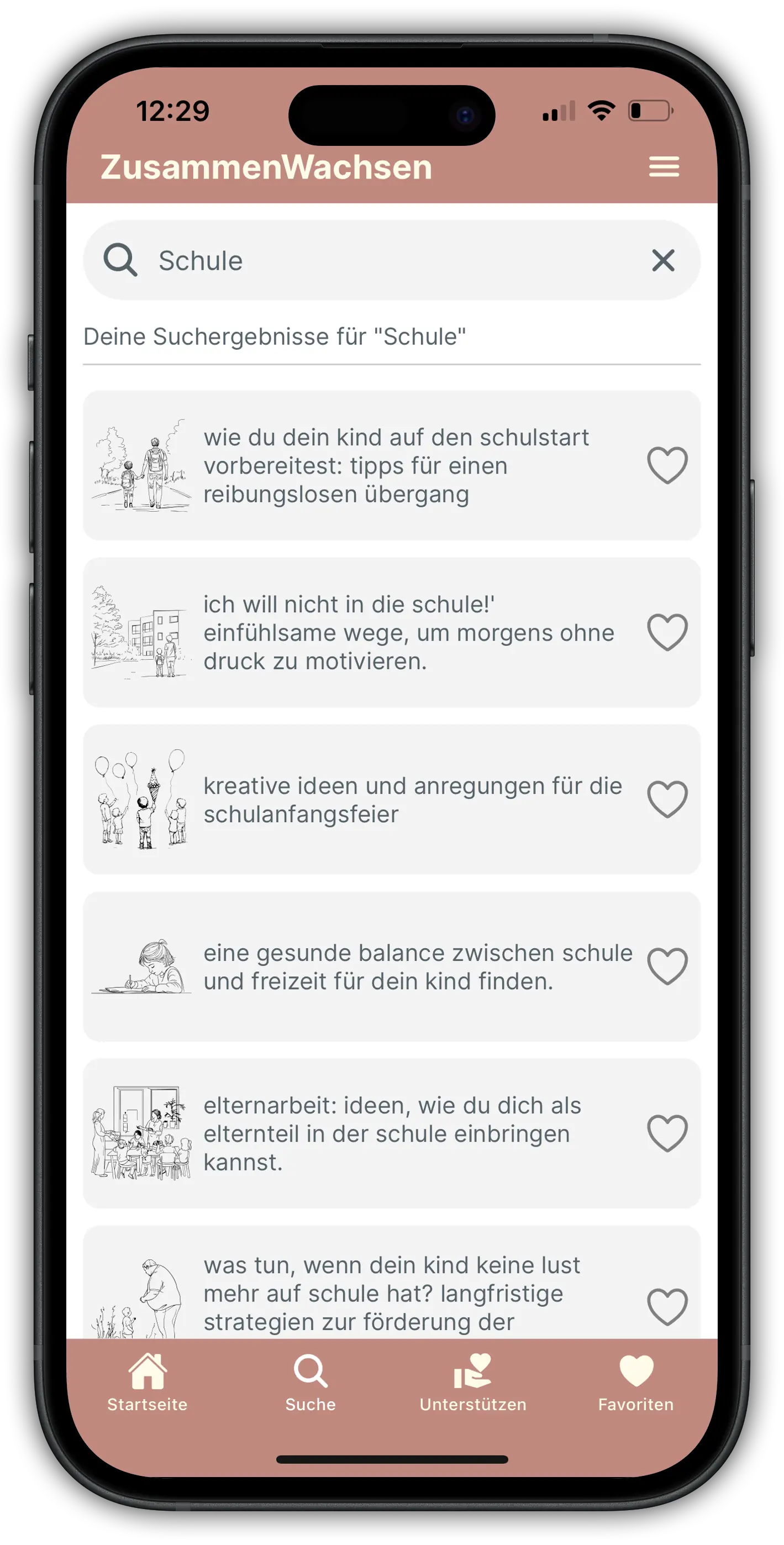ZusammenWachsen – Suche und Filter